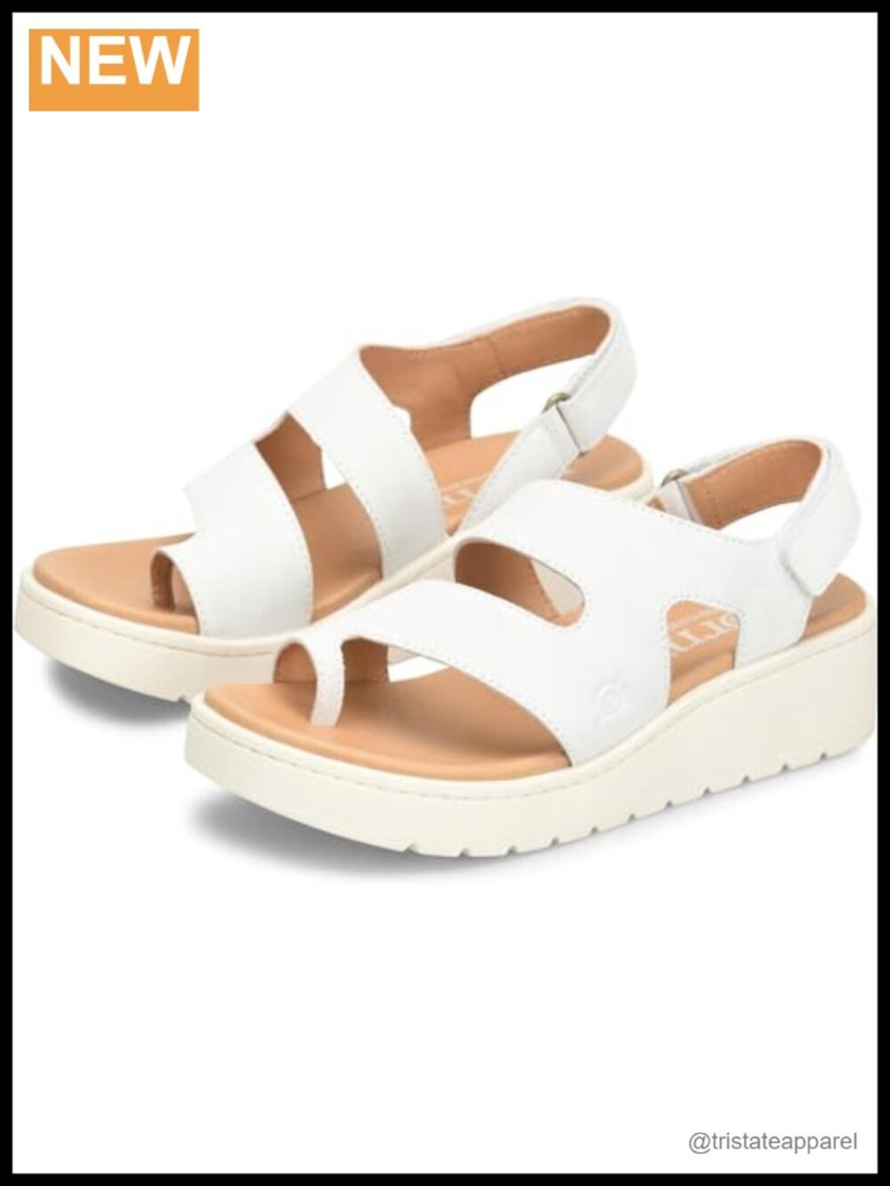 Platform Wedge Sandals Leather Slingback Hook & Loop Open Toe Casual